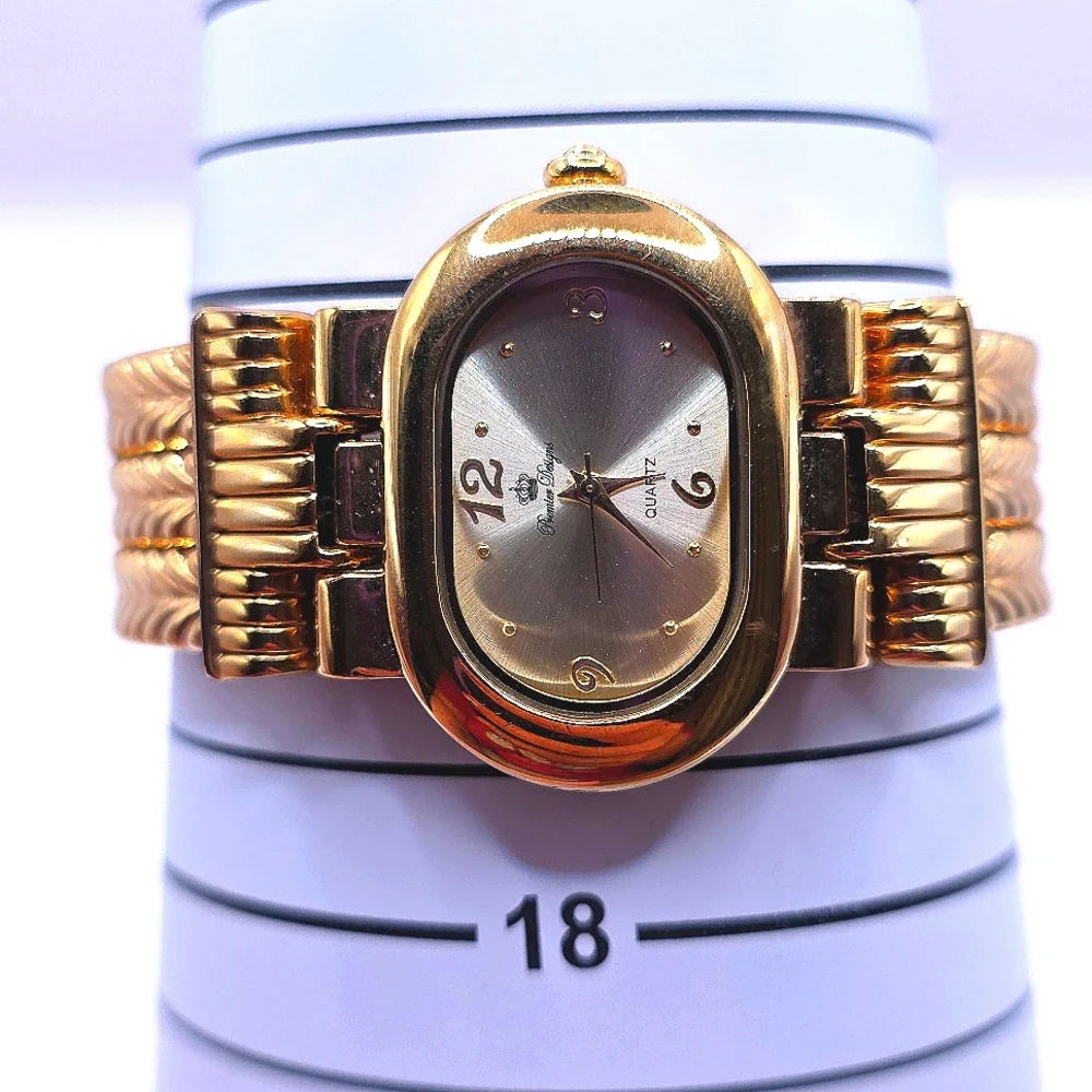 Premiere Designs Goldtone Clamper Cuff Quartz Watch - Picture 3 of 3
